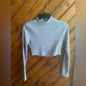 Cropped Mock Neck Long Sleeve